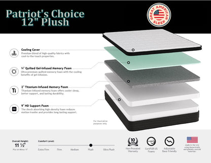 Patriot's Choice 12" Plush Euro Top